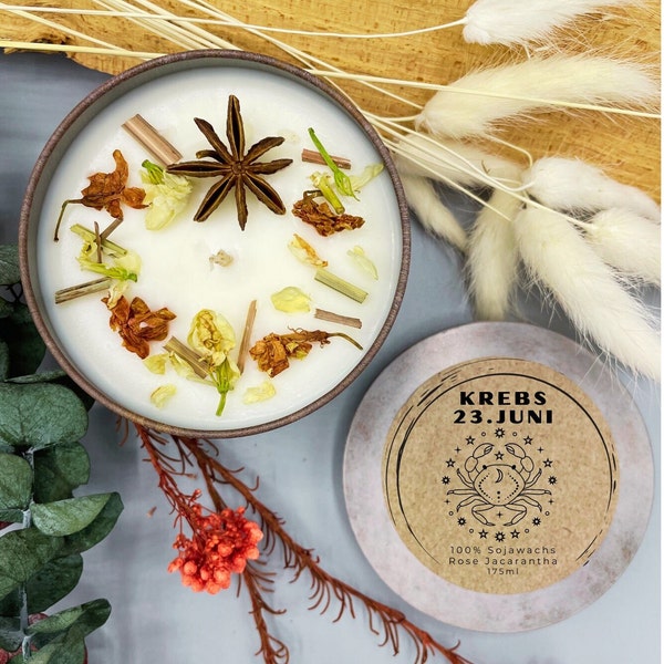 CANDLE ZODIAC SIGN CANCER | Premium scented candle | Relaxation candle | Decorative candles | Creative handmade soy astrology candle
