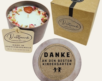Handmade scented candle “Best Kindergarten” – Personalizable gift for loving care