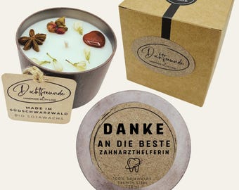 Handmade scented candle “Thank you Best Dental Assistant” – Personalizable gift for support