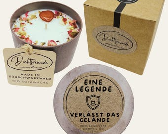 Handmade scented candle “Legend in Retirement” – Personalizable retirement gift