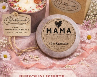 Personalized Mother's Day Candle with Name | Gift for Mom, Grandma & Great-Grandma | Handmade in the Black Forest | 100% Soy Wax Scented Candle