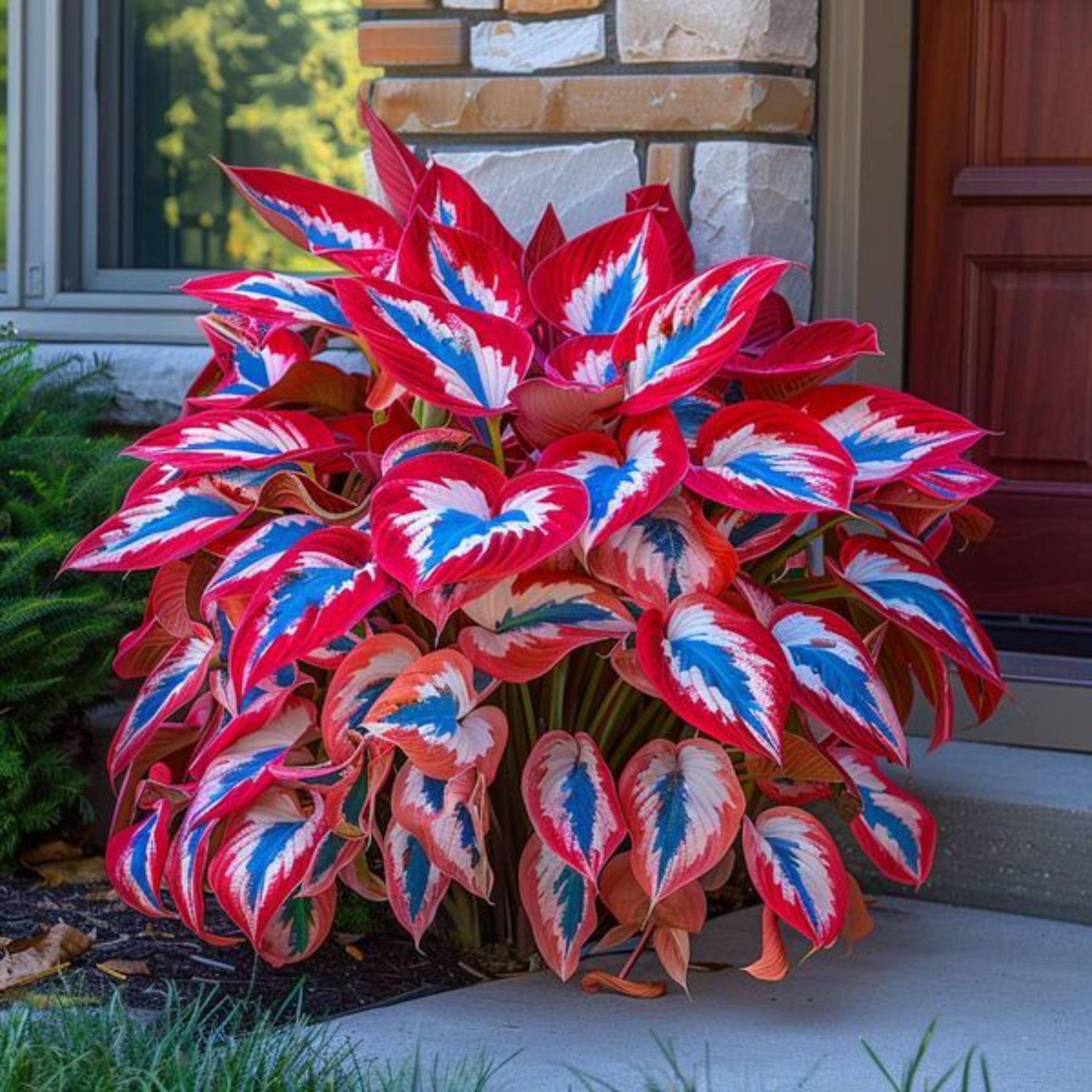 Red White Blue Hosta Seeds | 288PCS Perennial | Shade Garden Gift Plant
