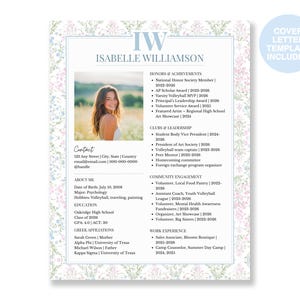 sorority resume template