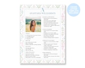 Sorority Resume Template with Photo | Sorority Resume and Cover Letter | Rush Resume Template | PNM Resume | Feminine Floral