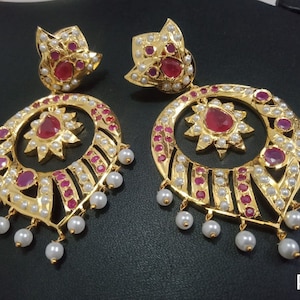 Jadau Earrings,Navratna Earrings, navratna Jewelry, Navratna Jewelry, Dainty Earrings, simple partywear earrings