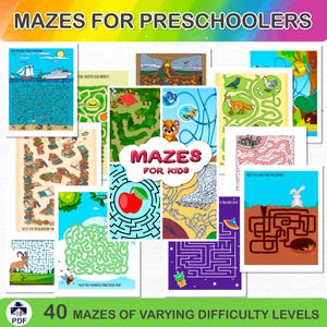 Printable Mazes for Preschoolers: Fun Maze Book (PDF Download)
