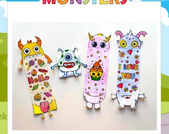 Monster Coloring Puzzle | Assemble  Color Monsters | Monster Activity Pack | Fun Printable Games  and Activities