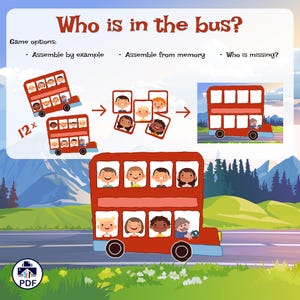 Memory Game for Kids - Bus Passenger Puzzle | Educational Activity