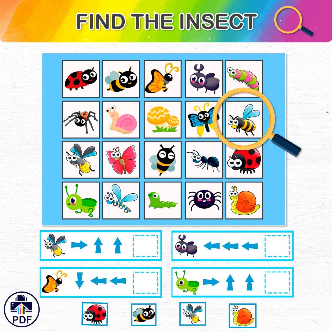 Insect Adventure Game | Printable PDF Activity for Kids | Insects and ...