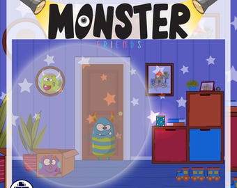 Monster Game with Flashlight - Fun Printable PDF for Kids - DIY Interactive Game