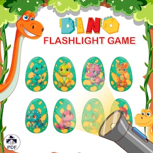 Dino Flashlight Game: Interactive Dinosaur Egg Activity (Printable PDF)
