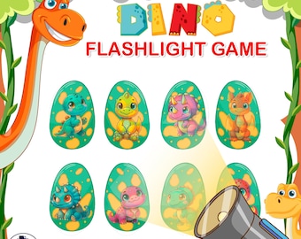 Dino Flashlight Game: Interactive Dinosaur Egg Activity (Printable PDF)