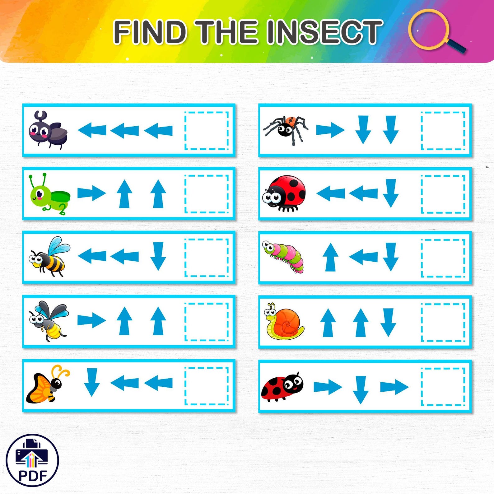 Adventure Timeoutro Insects Insect Adventure Game | Printable PDF Activity for Kids | Insects and ...