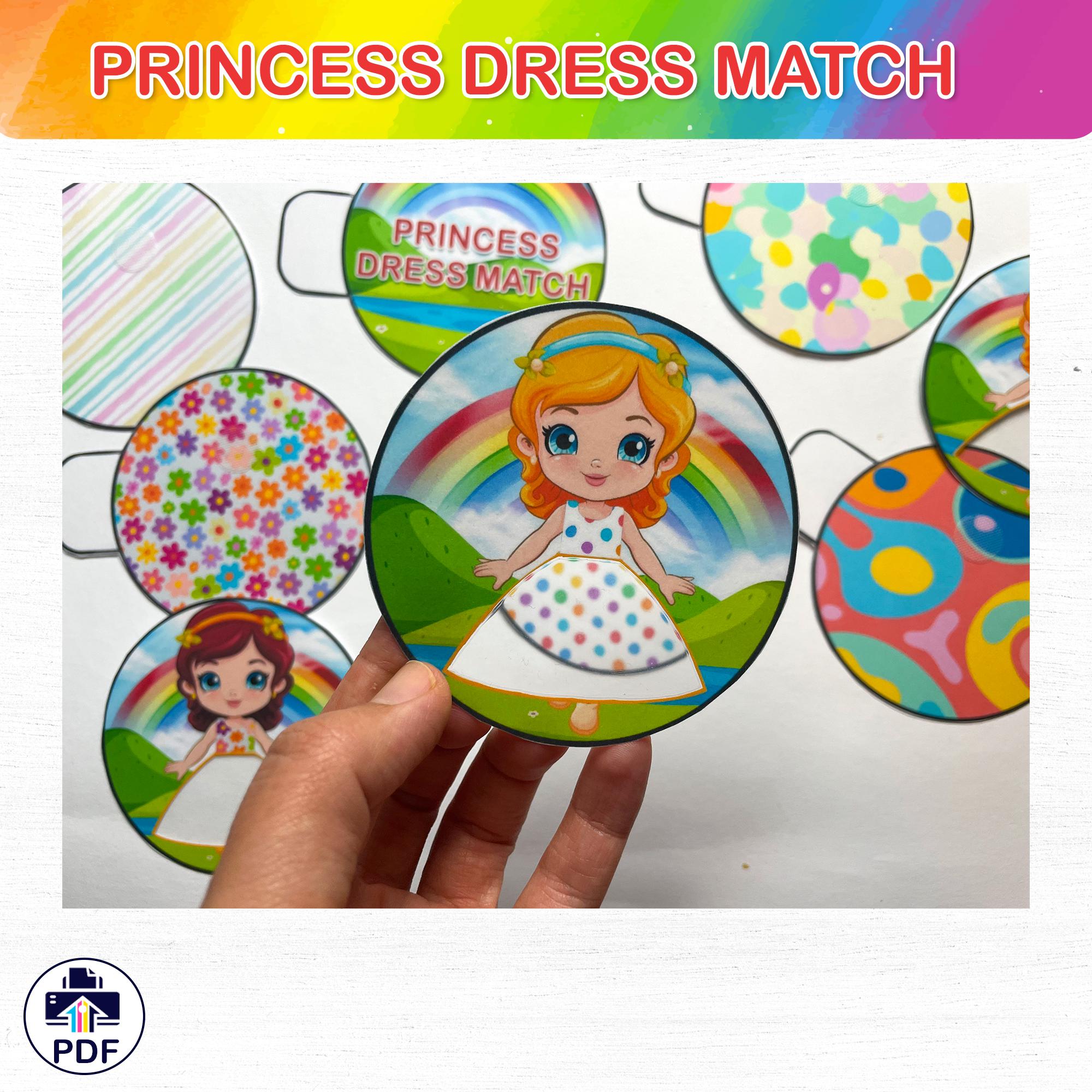 Princess Dress Match Game | Printable PDF Activity for Kids - Etsy