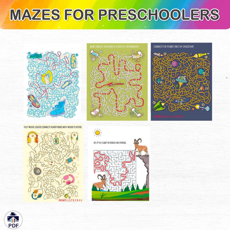 Printable Mazes for Preschoolers | Fun and Educational Maze Book | 47 ...