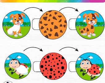 Animal Color Match Game: Printable Learning Puzzle (PDF)