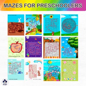 Printable Mazes for Preschoolers | Fun and Educational Maze Book | 47 ...