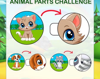 Match Animal Parts Game | Printable PDF Cut and Match Activity
