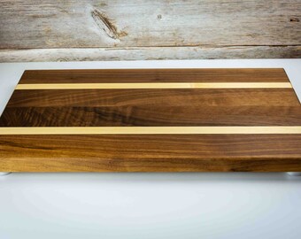 Snijplank walnoot esdoorn edel 50 x 29,5 x 2,5 cm cadeau massief houten serveerplank