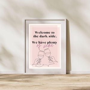 Welcome to the dark side | Digital Print, Wall Art, Download, 18x24 | Kitchen Decor, Dorm Room Decor, Bar Decor