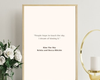 Kiss the Sky Book Quote Print: Calloway Series Wall Art (Digital Download)