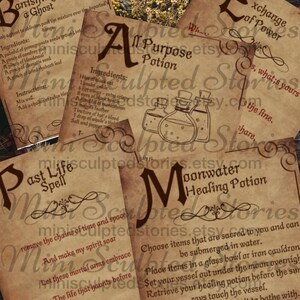 Witch Spell Potion Book: Dollhouse Miniatures (Digital Download)