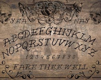 Dollhouse Miniature Skull Ouija Board Printable | 1:12 Scale Gothic Halloween Decor | Instant Digital Download