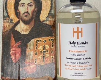 Holy Hands Frankincense Hand Cleanser - One 16 oz. Bottle - Frankincense Incense Aroma - Cleanses, Anoints & Reminds