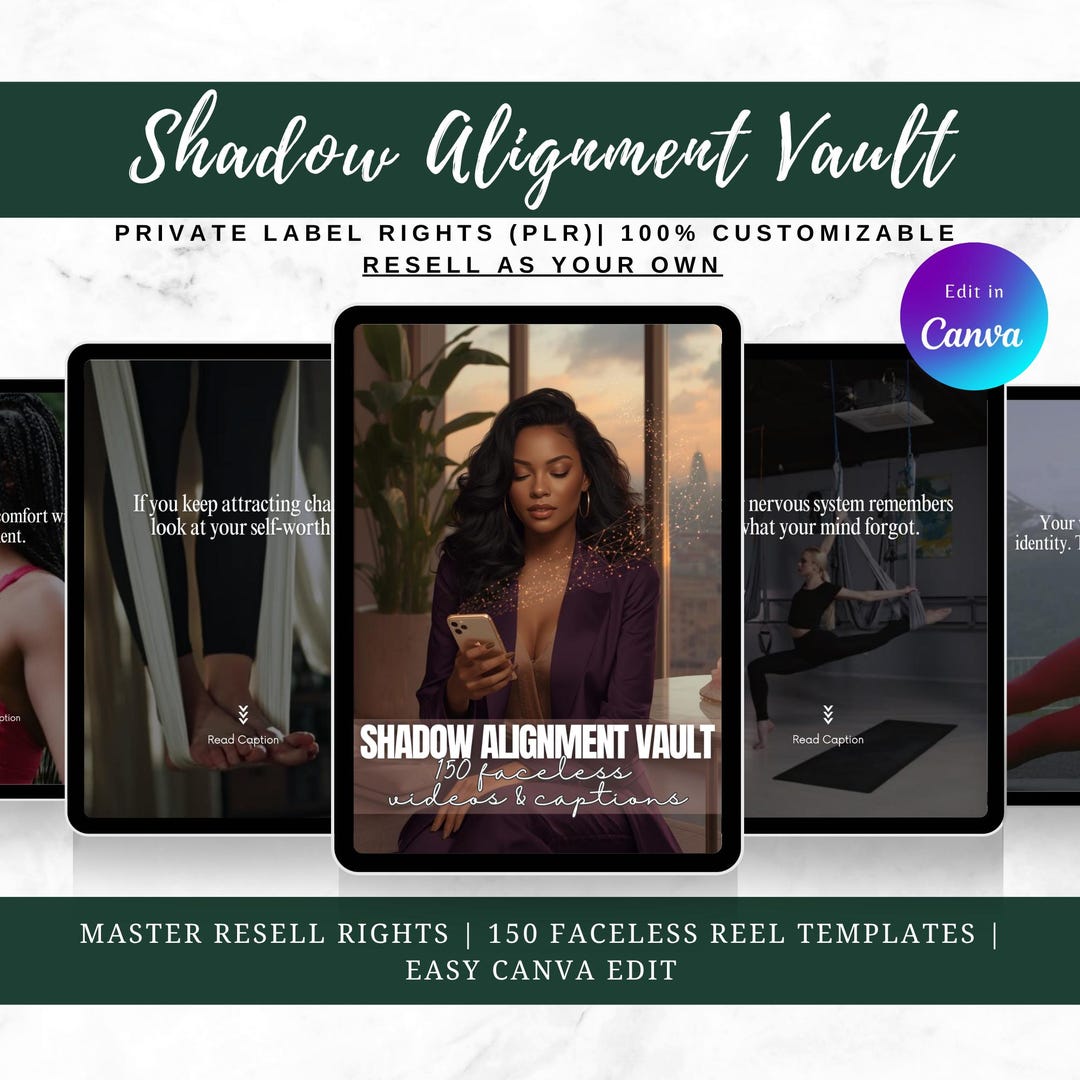 Shadow Alignment Shadow Alignment Vault: Faceless Reels for Somatic Healing, PLR/MRR ...