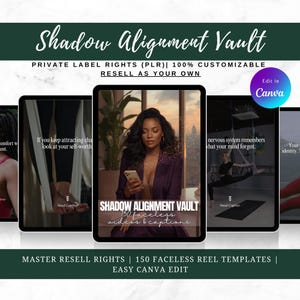 Shadow Alignment Vault: 150 Faceless Reels Spiritual PLR MRR, Somatic Healing Wellness Videos with Captions, Aesthetic Shadow Work Reels