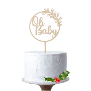 Oh Baby Wooden Cake Topper Baby Decorations Gender Reveal Party