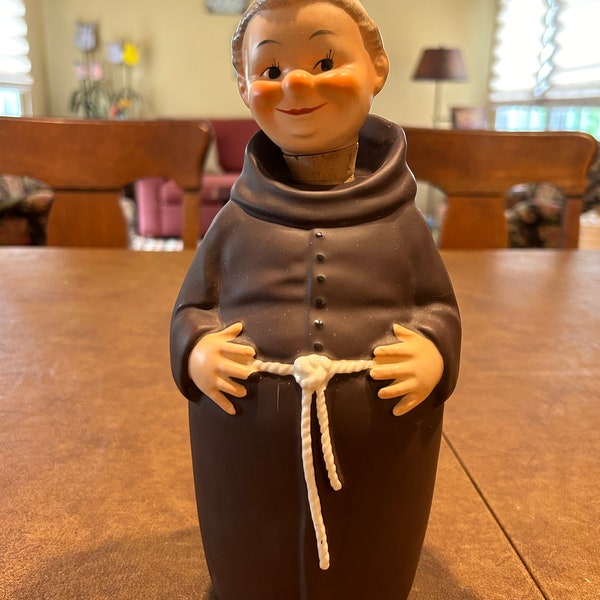 Vintage GOEBEL Cardinal FRIAR TUCK Monk Decanter Full Bee W Germany KL95