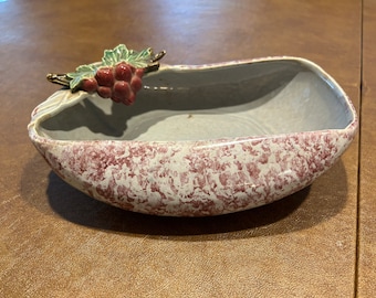 McCoy Pottery Vintage Flower Bowl Purple Gray GRAPES