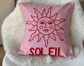 Soleil Sun Punch Needle Pillow Cover, Summer Decor