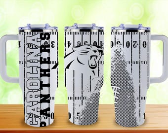 Carolina Panthers 40oz Tumbler | Laser Engraved Stainless Steel Cup