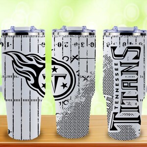 Vaso Stanley de 40 oz con grabado inspirado en la NFL / Copa Stanley deportiva personalizada / Artículos para beber para el día del partido Tennessee