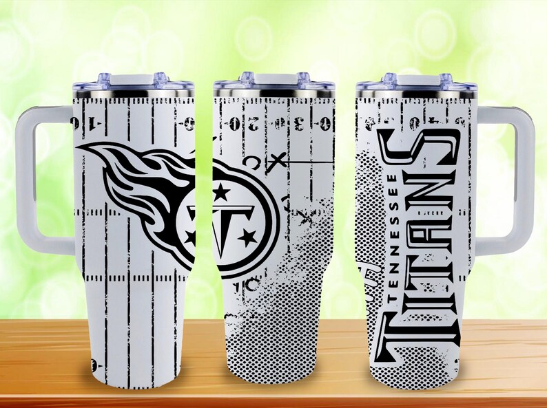 Vaso Stanley de 40 oz con grabado inspirado en la NFL / Copa Stanley deportiva personalizada / Artículos para beber para el día del partido Tennessee