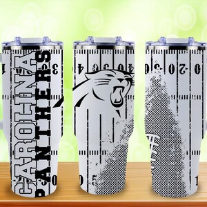 Vaso Stanley de 40 oz con grabado inspirado en la NFL / Copa Stanley deportiva personalizada / Artículos para beber para el día del partido Carolina
