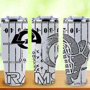 Vaso Stanley de 40 oz con grabado inspirado en la NFL / Copa Stanley deportiva personalizada / Artículos para beber para el día del partido LA Rams