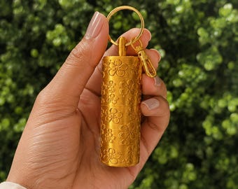 Floral Lip Balm Holder Keychain | ChapStick Case | 3D Printed Lip Balm Keychain | Purse Accessory | Gift for Her | Multiple Colors