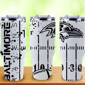 Vaso Stanley de 40 oz con grabado inspirado en la NFL / Copa Stanley deportiva personalizada / Artículos para beber para el día del partido Baltimore