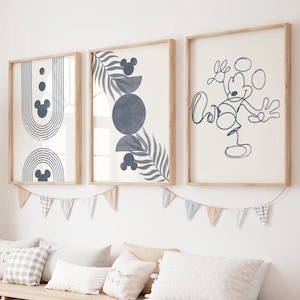 Mickey Wall Art, Boho Mickey Set of 3  (Digital Download)