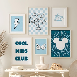Mickey Wall Art, Playroom Wall Decor Set of 6 (Digital Download)