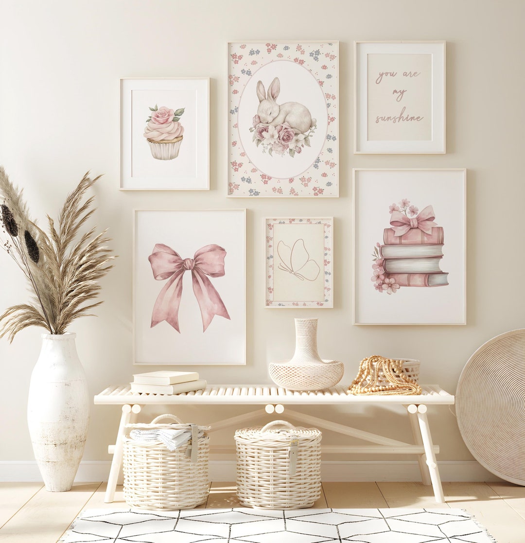 Vintage Nursery Wall Art, Baby Girl Nursery Wall Art, Vintage Kids Wall ...