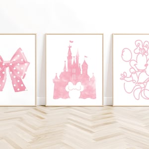 Minnie  Art set of 3, Minnie  Wall Art, Minnie  Posters, Nursery Wall Art, Mickey Wall Art, Minnie Pictures