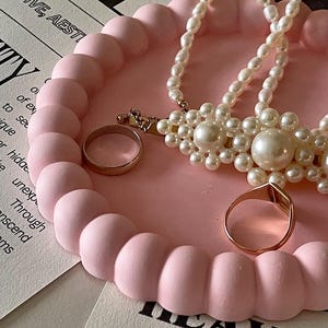 Handmade Pink Gypsum Jewelry Trinket Tray - Etsy