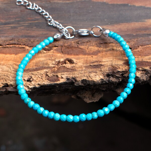 TURQUOISE & BLUE DEMI BEADED BRACELET main image 0