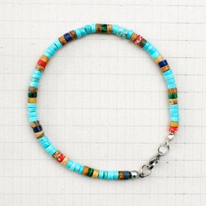 Op het zuidwesten geïnspireerde armband voor heren • Turquoise kralenarmband voor heren • Tribale sieraden • Westerse armband • SD57