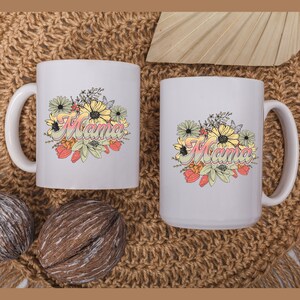 Floral Mama Mug, Botanical Mug, Gift for New Mom, Gift for Mom, Retro Mama Mug, Flower Mama Mug, Coffee Cup for Mom, Mothers Day Gift