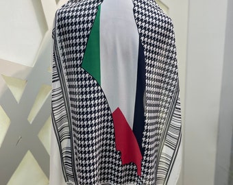 Traditional Palestinian Map Keffiyeh light patterned scarf/ hijab kuffiyeh/ breathable